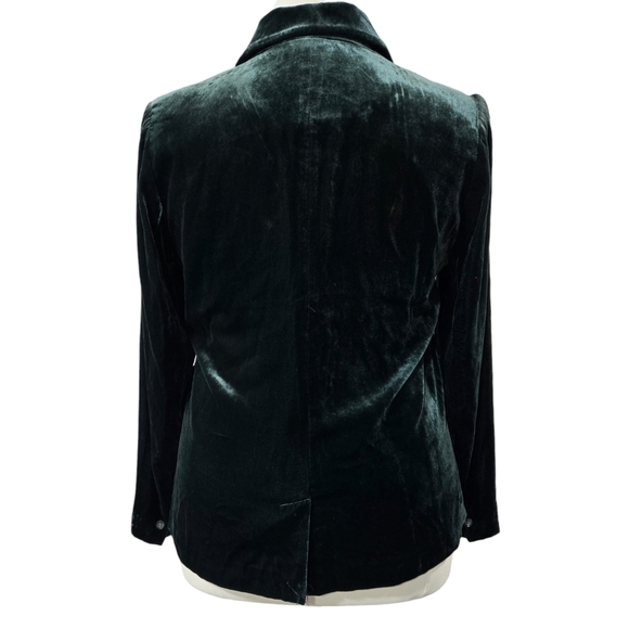 Coldwater Creek Green Velvet Two Button Blazer Holidays Festive Party - Picture 2 of 11